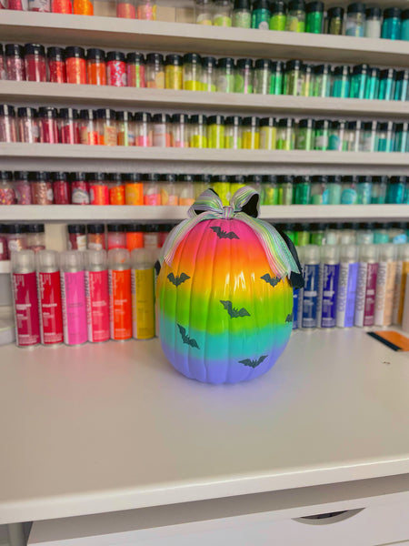 DIY Faux Rainbow Pumpkin Decor