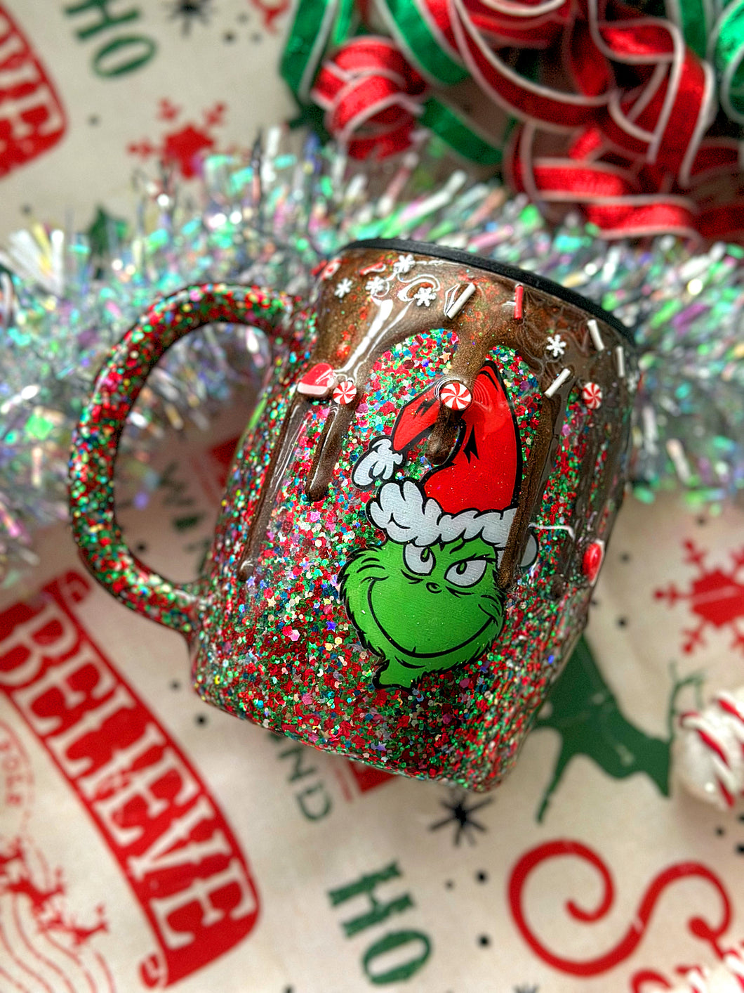 Xmas Glitter I'm not going Chocolate Drip Christmas Tumbler