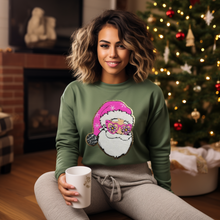 Load image into Gallery viewer, Disco Pink Santa Hat Chenille Patch Sweatshirt PRE-ORDER
