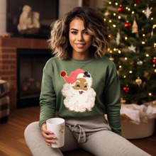 Load image into Gallery viewer, Cheetah Pink Santa Chenille Patch Sweatshirt PRE-ORDER
