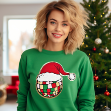 Load image into Gallery viewer, Disco Santa Hat Chenille Patch Sweatshirt PRE-ORDER
