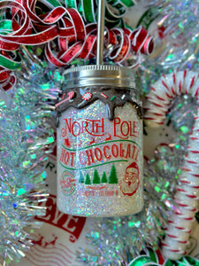 North Pole Hot Chocolate Drip Christmas Mason Jar Tumbler