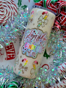 Sugar Plum Candy Co. Est. 1887 Rainbow Christmas Tumbler