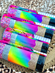 Rainbow Pencil/Composition Notebook/Paper Tumblers