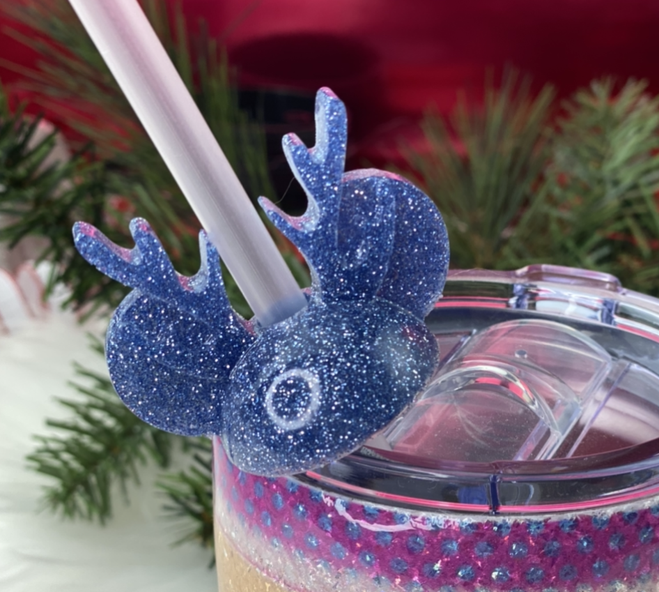 RTS Blue Reindeer Straw Topper