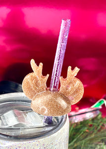 RTS Gold Reindeer Straw Topper
