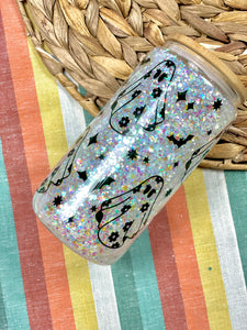 Spooky Babe White Glitter Snowglobe