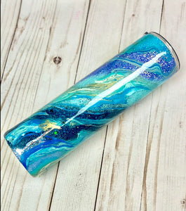 RTS {Blue/Gold Hydro Dipped Tumbler}