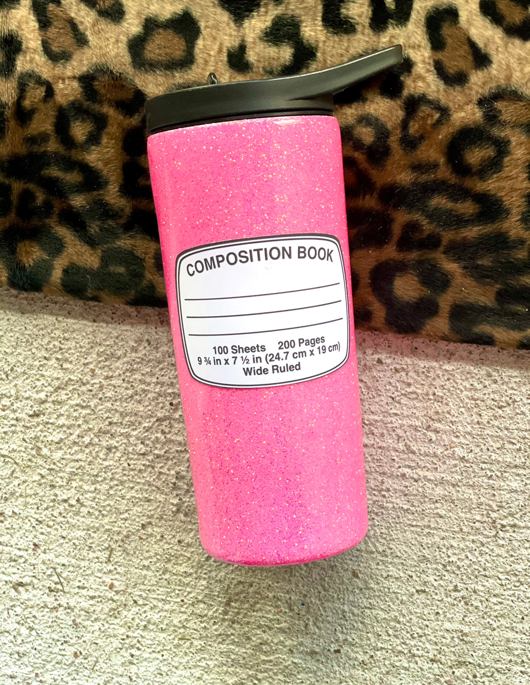 RTS {Hot Pink Composition Notebook Tumbler}