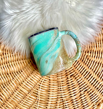 Load image into Gallery viewer, RTS {Sandy Ocean Vibes Mint Glittered Hydro-Dipped Tumbler}
