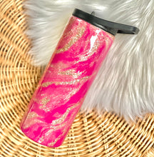 Load image into Gallery viewer, RTS {Golden Pink Hydro-Dipped Tumbler}
