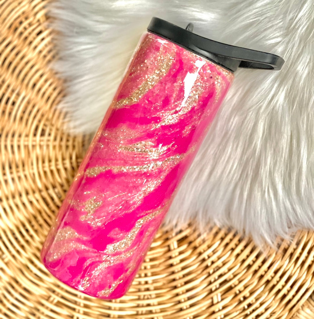 RTS {Golden Pink Hydro-Dipped Tumbler}