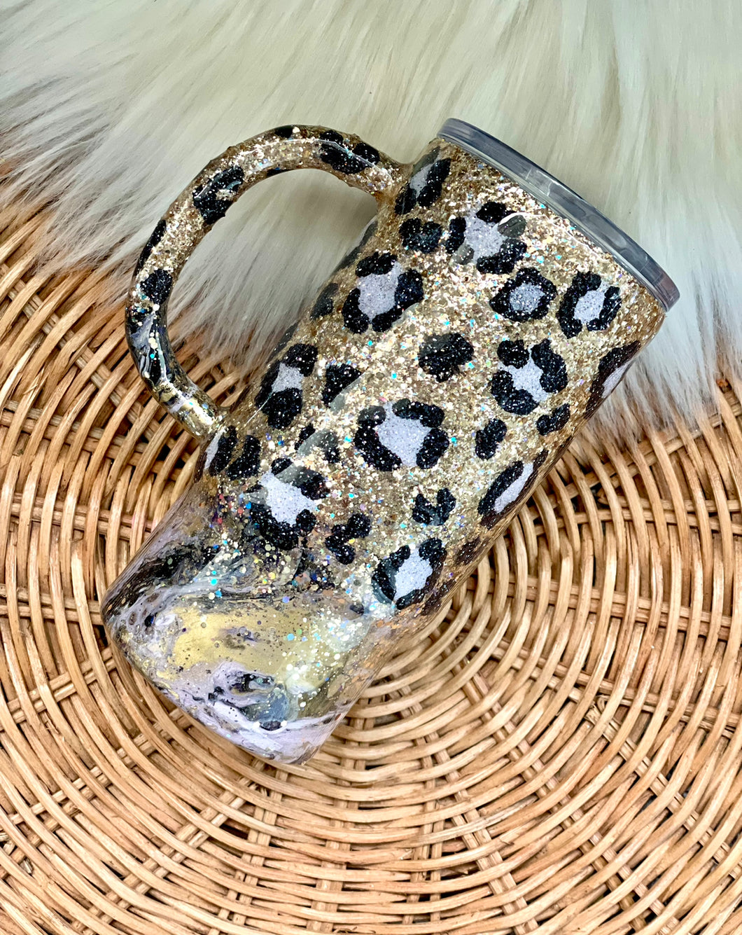 RTS {Lilac Leopard Hydro-Dipped Tumbler}