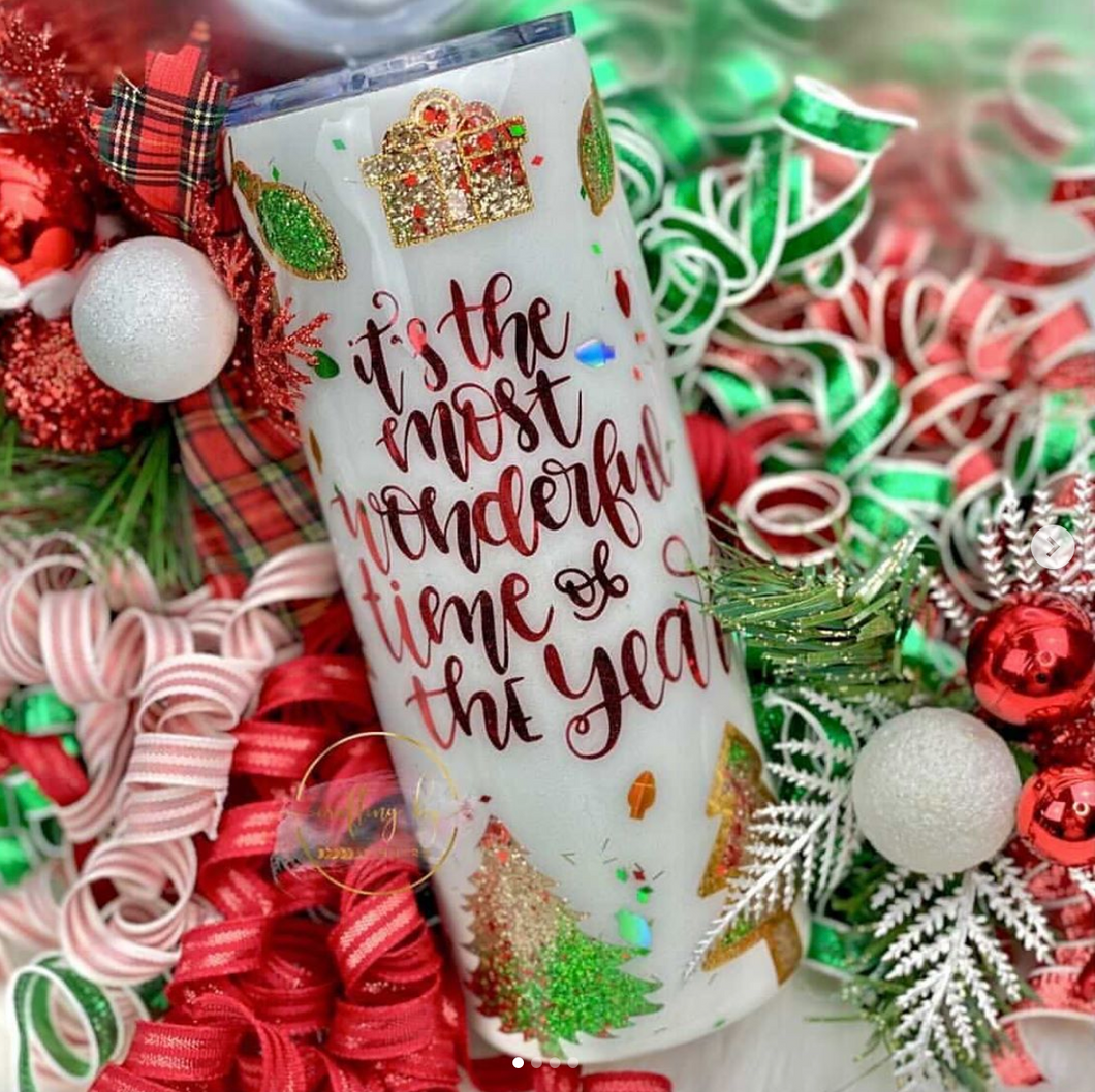 RTS {It's The Most Wonderful Time of The Year} 24 oz Skinny