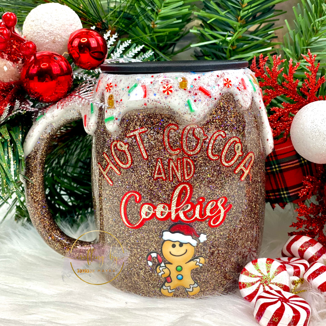 RTS {Hot Cocoa & Cookies} 14 oz Coffee Mug Tumbler
